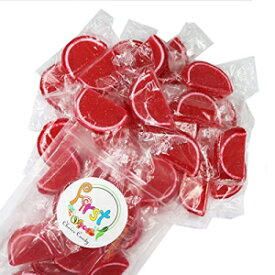 個別包装されたゼリー フルーツ スライス グミ キャンディ (レッド ラズベリー、1 ポンド) Jelly Fruit Slices Gummy Candy Individually Wrapped (Red Raspberry, 1 Pound)