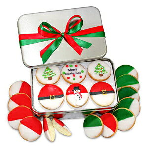 customcookies.com Christmas Cookie Gift Baskets, Decorated colored Black And White Christmas Cookies, Gourmet Holiday Food, Christmas Gifts, Unique Elegant Idea, Men, Women, Families, Corporate, Custom Cookies 18 Coun