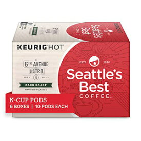 シアトルズ ベスト コーヒー 6 番街ビストロ ダーク ロースト K カップ ポッド | 10個入り6箱（合計60ポッド） Seattle's Best Coffee 6th Avenue Bistro Dark Roast K-Cup Pods | 6 boxes of 10 (60 Total Pods)