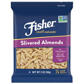 Fisher Nuts FISHER Chef's Naturals Slivered Almonds, 2 oz (Pack of 12), Naturally Gluten Free, No Preservatives, Non-GMO