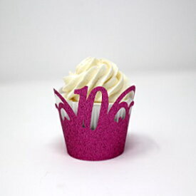 All About Details 10 Cupcake Wrappers, 3" top diameter, 2" bottom diameter and up to 2" tall, Glitter Pink