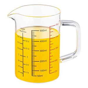 Ackers BORO3.3 Glass Measuring Cup- Insulated handle V-Shaped Spout SALE 76%OFF -Made 輸入 of High Borosilicate or to Kitchen 500 Read 2 Restaurant Easy Cup for ML Oz 18