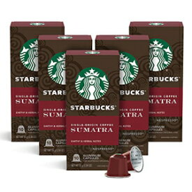 Starbucks by Nespresso Single Serve Capsules, 50-count, packaging may vary, Compatible with Nespresso Original Line System, Sumatra Dark Roast