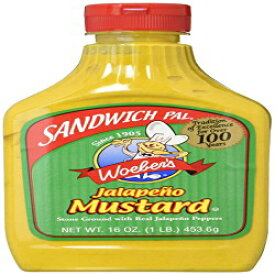 ウーバーズ サンドイッチ パル ハラペーニョ マスタード (シングルボトル) Woeber's Sandwich Pal Jalapeno Mustard (Single Bottle)