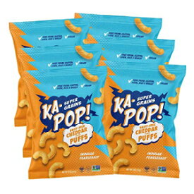 Ancient inGrained Ka-Pop! Super Grain Puffs, Dairy Free Cheddar (4oz, Pack of 6) - Vegan, Gluten Free, Paleo Friendly, Ancient Grain Sorghum, Allergen Friendly, Non-GMO, Corn Free Snacks, As Seen on Shark Tank