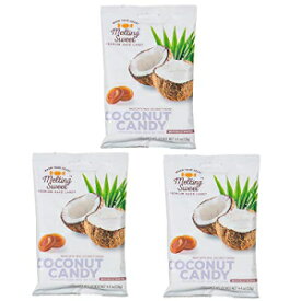とろけるスイート プレミアムハードキャンディ 個包装 (ココナッツ、4.4オンス、3個入り) Melting Sweet Premium Hard Candy, Individually Wrapped (Coconut, 4.4oz, Pack of 3)