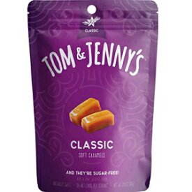 トムとジェニーズ シュガーフリー キャンディー (ソフト キャラメル) シーソルトとバニラ入り - 低純炭水化物ケト キャンディー - キシリトールとマルチトール入り - (クラシック キャラメル、1 パック) Tom & Jenny's Sugar Free Candy (Soft