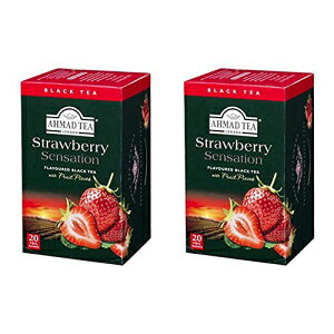 アフマドティー-ストロベリー紅茶1.4オンス-20ティーバッグ（2パック） Ahmad Teas - Strawberry Black Tea 1.4oz - 20 Tea Bags (Pack of 2)