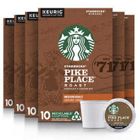 Starbucks K-Cup Coffee Pods—Medium Roast Coffee—Pike Place Roast—100% Arabica—6 boxes (60 pods total)
