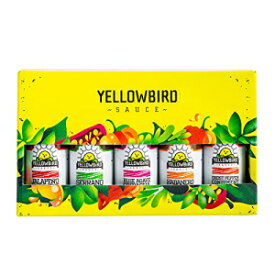Yellowbird ホットソース バラエティパック - ホットソース ギフトセット 5 つのホットペッパーソースが含まれます - 植物ベース、グルテンフリー、非遺伝子組み換え - オースティン自家栽培 - 男性へのギフト 2.2 オンス (5 パック) Hot Sauce Variet