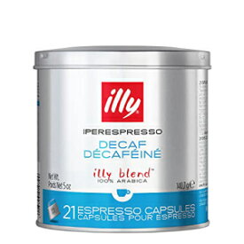 illy Coffee, iperEspresso Capsule, Decaffeinated Medium Roast Espresso Pod, 100% Arabica Bean Signature Italian Blend, Premium Gourmet Roasted Decaf, Compatible with illy iperEspresso Machines (21 ct)