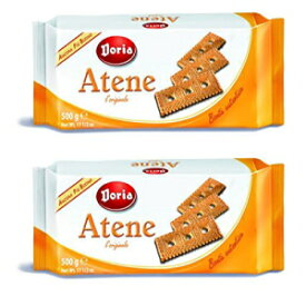 ドリア: 「ATENE」ショートブレッド ビスケット - 17.63 オンス (500g) 2 個パック [イタリア輸入] Doria: "ATENE" shortbread biscuits - 17.63 Oz (500g) Pack of 2 [ Italian Import ]