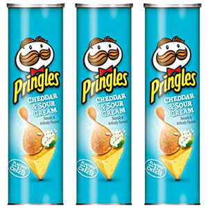 プリングルズチェダー＆サワークリームポテトチップス、5.5オンス（3パック） Pringles Cheddar & Sour Cream Potato Crisps, 5.5 oz (Pack of 3)