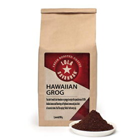 Lola Savannah Hawaiian Grog Ground Coffee - Roasted Arabica Infused with Coconut Flakes and Highland Crème Flavoring, Caffeinated 2lb Bag