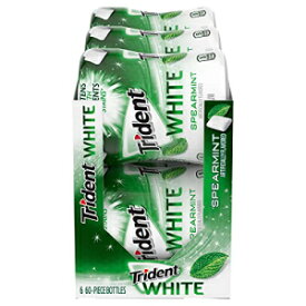 Trident White Spearmint Sugar Free Gum, 6 Bottles of 60 Pieces (360 Pieces Total)