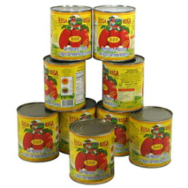 サンマルツァーノ DOP 本物の皮をむいた丸ごとプラムトマト - 28 オンス缶 (9 個パック) San Marzano DOP Authentic Whole Peeled Plum Tomatoes - 28 oz cans (Pack of 9)