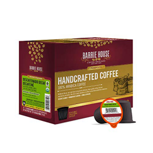 Barrie House Descafeinado Decaf Single Serve Coffee Pods, 24 Pack | Compatible With Keurig K Cup Brewers | Crisp Taste, Clean Finish | Fair Trade Organic | Small Batch Artisan Coffee in Convenient Single Cup Caps