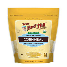 Bob's Red Mill オーガニック 中挽きコーンミール、24 オンス Bob's Red Mill Organic Medium Grind Cornmeal, 24 OZ