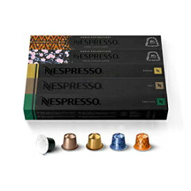 ネスプレッソ カプセル オリジナルライン、マイルド ロースト ブレンド バラエティ パック、マイルド ロースト コーヒー、50 カウント エスプレッソ コーヒー ポッド、3.7 オンスおよび 1.35 オンスのコーヒー (オリジナルのみ) Nespresso Capsules Ori