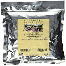 Starwest Botanicals オーガニック シナモン パウダー - 1 ポンド - 挽きたてのコリンチェ シナモン (3 個パック) Starwest Botanicals Organic Cinnamon Powder - 1 Pound - Freshly Ground Korintje Cinnamon (Pack of 3)