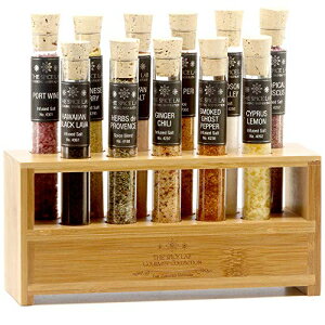 The Spice Lab Gourmet Salt Sampler Collection No. 1 ? Grilling Gifts for Men & Women - 11 Pyrex Tubes - All Natural Kosher Salts Gift Set - Salt Samples from Around the World - Premium Cooking Gift