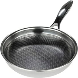 8-Inch, Black Cube Hybrid Stainless Steel Frying Pan with Nonstick Coating, Oven-Safe Cookware, 8 Inches