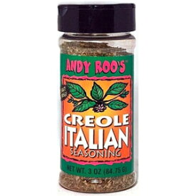 アンディルークレオールイタリアンシーズニング（MSGなし、無塩ブレンド）3オンスシェーカー Andy Roo Creole Italian Seasoning (No MSG, Salt-Free Blend) 3 Ounce Shaker