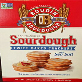 BoudinSourdoughサンフランシスコ海塩入り2回焼きクラッカー-20オンスボックス Boudin Sourdough San Francisco Twice Baked Crackers with Sea Salt - 20 oz Box