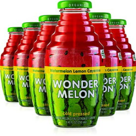 ワンダーメロン オーガニックスイカジュース、レモン＆カイエン入り、8.45オンス（6パック）100％ジュース、コールドプレス Wonder Melon Organic Watermelon Juice with Lemon & Cayenne, 8.45oz (6 Pack) 100% Juice, Cold Pressed