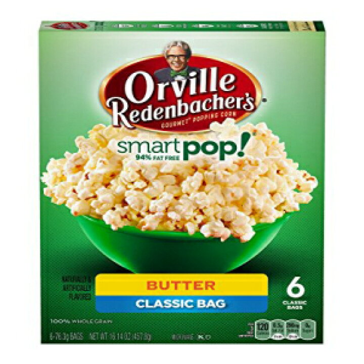 Redenbacherのスマートポップ！バター風味のポップコーン（2パック）6カウントボックス Orville Redenbacher's Smart Butter Popcorn (2 Pack) 6 Count Boxes Glomarket