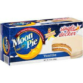 ムーンパイシングルデッカーバニラマシュマロパイ、6カウント、12オンス MoonPie Moon Pie Single Decker Vanilla Marshmallow Pies, 6 count, 12 oz