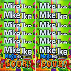 12 NEW Mike Ike Mega Mix Sour Fat Net Free Wt ☆国内最安値に挑戦☆ 76%OFF Candies Gluten 5oz