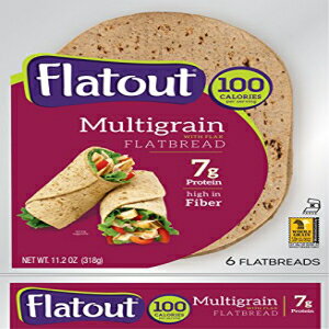 フラットアウトラップ、亜麻入りマルチグレイン（6つのフラットブレッドの2パック） Flatout Wraps, Multi-Grain with Flax (2 Pack of 6 Flatbreads)