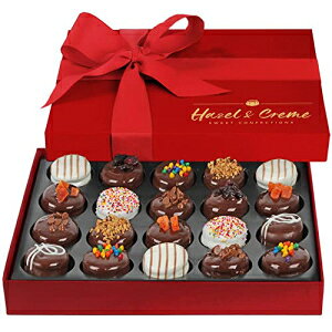 Hazel & Creme Chocolate Covered Cookie Gift - 20 Pcs - Anniversary, Thank You, Birthday, Holiday Food Gift - Chocolate Gift Box