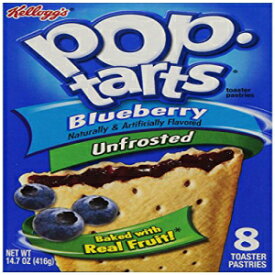 ケロッグのブルーベリーポップタルト解凍、1箱= 8ペストリー、（2パック） Kelloggs Poptarts Kellogg's Blueberry Pop Tarts Unfrosted, 1 Box = 8 Pastries, (2 Pack)