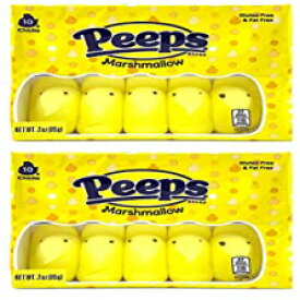 イースターピープスマシュマロイエローチックスキャンディバスケットスタッファー、3オンス、2パック Easter Peeps Marshmallow Yellow Chicks Candy Basket Stuffers, 3 Ounces, Pack of 2