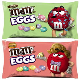 M&M's イースター バスケット キャンディー チョコレート エッグ、10.9 オンス バッグのミルク チョコレート 1 つと 9.9 オンス バッグのピーナッツ バター 1 つ、(2 個) バラエティ パック バンドル M&M’s Easter Basket Candy Chocolate E