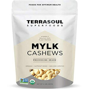 Terrasoul Superfoodsオーガニック生カシューナッツ（ミルクグレード）、2ポンド Terrasoul Superfoods Organic Raw Cashews (Mylk Grade), 2 Pounds