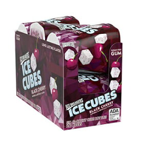 ICE BREAKERS ICE CUBES ブラックチェリー風味のシュガーフリーチューインガム、キシリトール製、3.24オンスボトル (6個、40個) ICE BREAKERS ICE CUBES Black Cherry Flavored Sugar Free Chewing Gum, Made with Xylitol, 3.24 oz Bottles (6