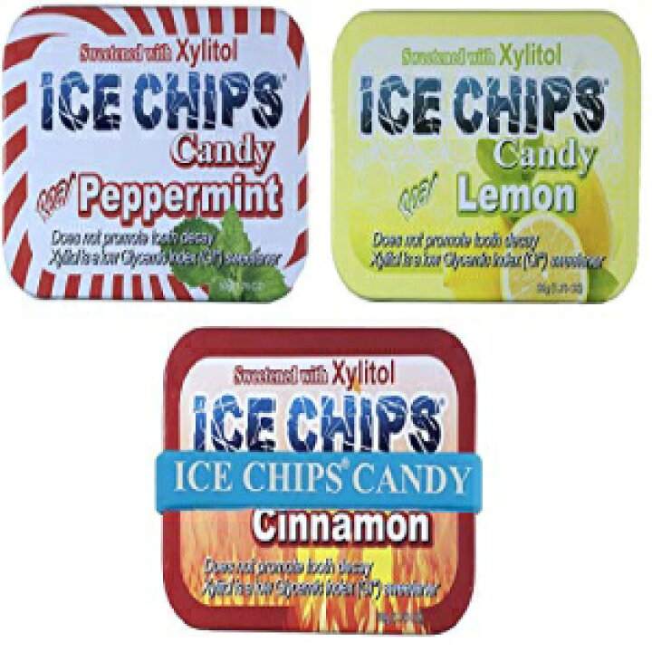 ICE CHIPSキャンディー3パックの品揃え（ペパーミント、レモン、シナモン）-示されているようにバンドが含まれています ICE  CHIPS Candy Pack Assortment (Peppermint, Lemon, Cinnamon) Includes BAND  as shown Glomarket