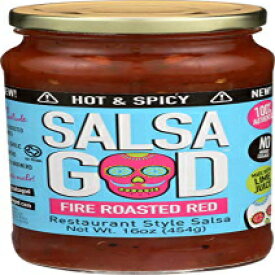 サルサ ゴッド ホット ファイア ロースト レッド サルサ、16 オンス Salsa God Hot Fire Roasted Red Salsa, 16 oz