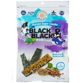 UNCLE NICK 韓国スーパースナック - そば粉と胡麻入り黒＆黒海藻スナック 1オンス (3個パック) UNCLE NICK Korean Super Snacks - Black & Black Seaweed Snack with Buckwheat and Sesame Seeds 1oz (Pack of 3)