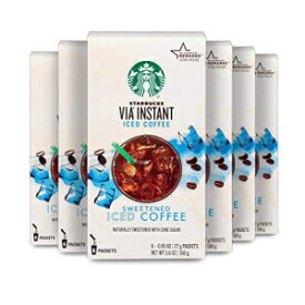 スターバックス VIA インスタント コーヒー ミディアム ロースト パケット — 加糖アイスコーヒー — 6 箱 (合計 36 パケット) Starbucks VIA Instant Coffee Medium Roast Packets — Sweetened Iced Coffee — 6 boxes (36 packets tota