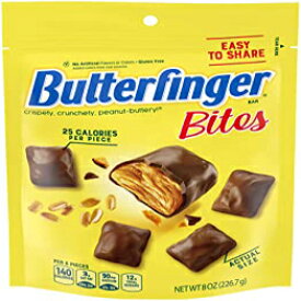 8オンス（12個パック）、バターフィンガーバイト、バターフィンガー一口サイズのピーナッツバターチョコレート風キャンディバー、完璧なイースターエッグバスケット詰め物、8オンスバッグ、12個パック 8 Ounce (Pack of 12), Butterfinger Bites, Butterfinger