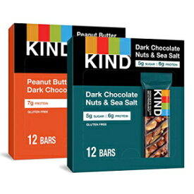 KIND Nut Bars Dark Chocolate Variety Count, 1.4 Ounce, 24 Count, Dark Chocolate Nuts and Sea Salt, Peanut Butter Dark Chocolate