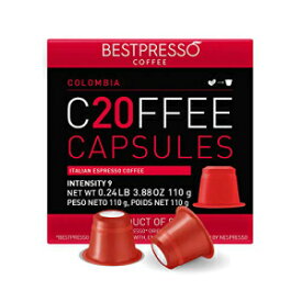 Bestpresso コーヒー ネスプレッソオリジナルマシン用 120 ポッド 認定正規エスプレッソコロンビアブレンドポッド ネスプレッソオリジナルと互換性あり 60 日間満足保証 Bestpresso Coffee for Nespresso Original Machine 120 pods Certified Genuine Es