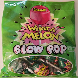 `[ What A Melon Blow PopsA(1) obOA(DK胍|bv) Charms What A Melon Blow Pops, (1) bag, (bubble gum filled lollipops)