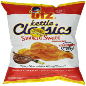 Utz Kettle ポテトチップス、クラシック クランチー スモーキン スイート BBQ、8 オンス Utz Kettle Potato Chips, Classics Crunchy Smokin Sweet BBQ, 8 Ounce