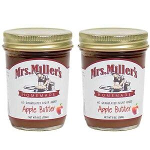 ~ZXE~[YEA[~bVƐAbvo^[ Oj[YW 9IX - 2pbN (R[VK[sgp) Mrs. Miller's Amish Homemade Apple Butter No Granulated Sugar Added Jam 9 Ounces - 
