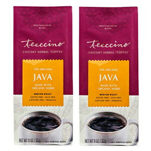 Teeccino `RR[q[֕i - W - ҂n[uR[q[ JtFCt[&_t[A~fBA[XgA11IX (2pbN) Teeccino Chicory Coffee Alternative - Java - Ground Herbal Coffee Caffeine-F